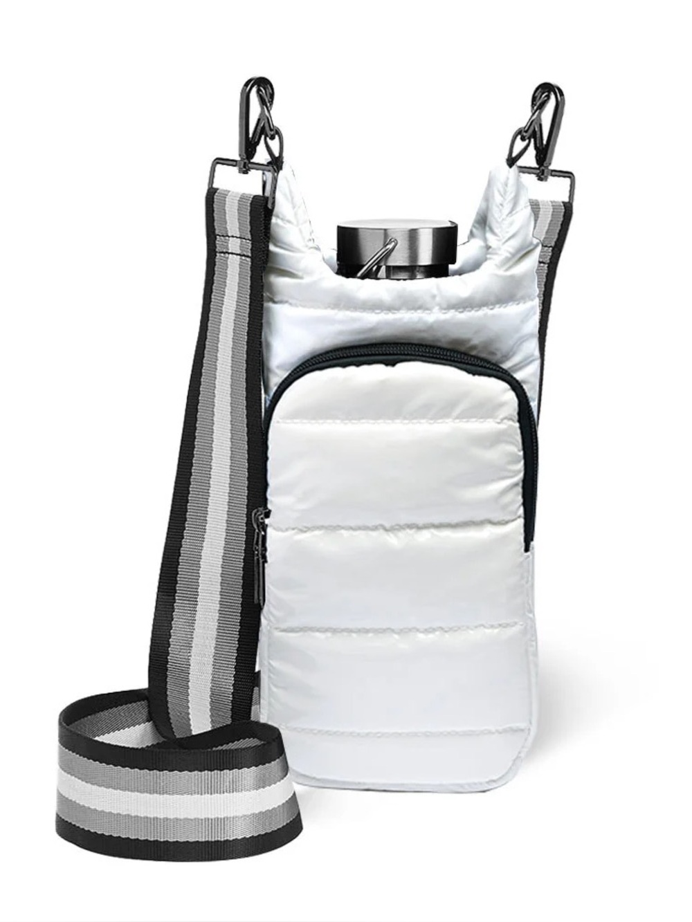 WanderFull No Logo White Glossy Puffer Crossbody HydroBag NWT